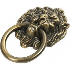 Ручка-кнопка мебельная Lion 40х50 мм, цвет бронза ЛЕВША