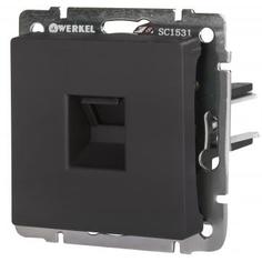 Розетка компьютерная встраиваемая Werkel RJ45, цвет черный
