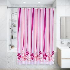 Штора для ванной комнаты «Фиори» 180x180 см цвет фиолетовый Swensa