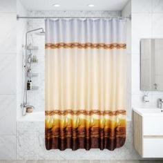 Штора для ванной комнаты «Парус» 180х180 см цвет бежевый Вилина
