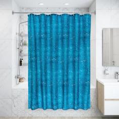 Штора для ванной комнаты «Aqua» 180x180 см цвет синий Swensa