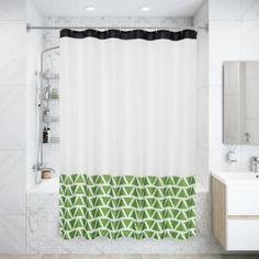 Штора для ванны Валенди с люверсами 180х200 см, полиэстер, цвет зелёный Vidage