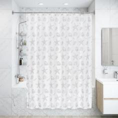 Штора для ванны Laguna 180x200 см, полиэстер, цвет белый Fixsen