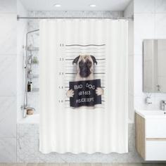 Штора для ванны Dogs 180x200 см, полиэстер, цвет бежевый Fixsen