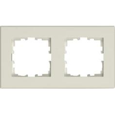 Рамка для розеток и выключателей Lexman Виктория плоская, 2 поста, цвет белый