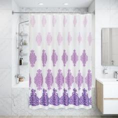 Штора для ванной комнаты «Антураж» 180x180 см цвет фиолетовый Swensa