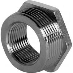 Футорка Valtec наружная-внутренняя резьба, 1 1/2"х1", никелированная латунь VTr.581.N.0806
