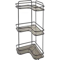 Полка для ванной комнаты Termo SWR-1004 трёхъярусная угловая, металл, цвет чёрный Swensa