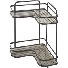 Полка для ванной комнаты Termo SWR-1004 двухъярусная угловая, металл, цвет чёрный Swensa