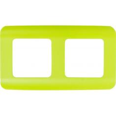 Рамка для розеток и выключателей Lexman Cosy 2 поста, цвет зеленый