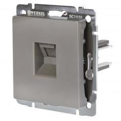 Розетка компьютерная встраиваемая Werkel RJ45, цвет серо-коричневый