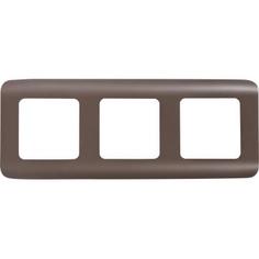 Рамка для розеток и выключателей Lexman Cosy 3 поста, цвет шоколад