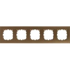 Рамка для розеток и выключателей Lexman Виктория плоская, 5 постов, цвет бронза