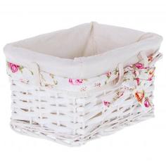 Корзина Ива с декоративным чехлом 25x14x17 см, плетенье цвет белый Storidea
