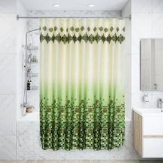 Штора для ванной комнаты «Грин» 180х180 см цвет зелёный Вилина