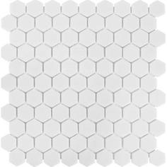 Мозаика стеклянная Hex 31.7х30.7 см цвет белый Vidrepur