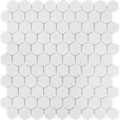 Мозаика стеклянная Hex 31.7х30.7 см цвет белый Vidrepur