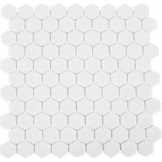 Мозаика стеклянная Hex Antislip 31.7х30.7 см цвет белый Vidrepur