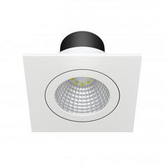 Светильник точечный встраиваемый квадратный Dennis 82 мм, 3.85 м², тёплый белый свет, цвет белый Inspire