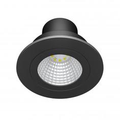 Светильник точечный встраиваемый круглый Dennis 82 мм, 3.85 м², тёплый белый свет, цвет чёрный Inspire