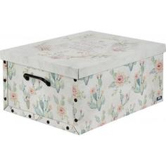 Коробка «Кактусы», 390x500x240 мм, 46.8 л, картон, цвет белый/мультиколор Domo PAK