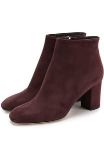 Замшевые ботильоны на устойчивом каблуке