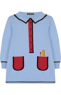 Кашемировое мини-платье с контрастный принтом