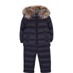 Комплект из пуховой куртки и комбинезона на подтяжках Moncler Enfant