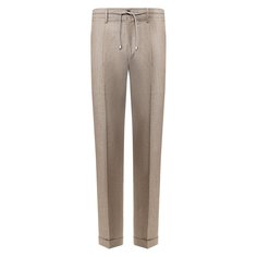 Брюки из смеси шерсти и льна Luciano Barbera