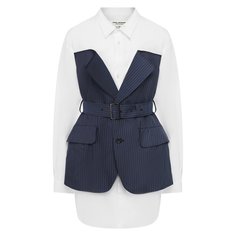 Рубашка из смеси хлопка и шерсти Junya Watanabe