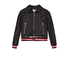 Кожаная куртка с декоративной молнией и эластичными манжетами Givenchy