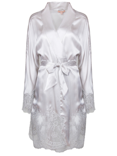 Шелковый халат D314Q281505 Серебряный Ermanno Scervino