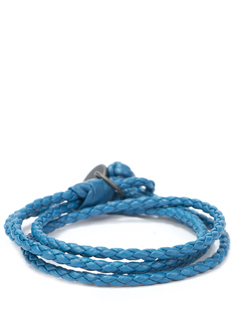 Плетеный браслет из кожи 430793/ Синий Bottega Veneta