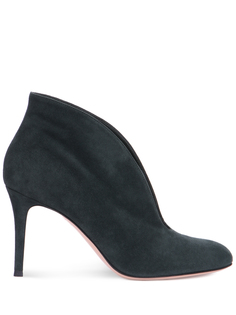 Ботильоны замшевые Vamp G29610 Зеленый Gianvito Rossi