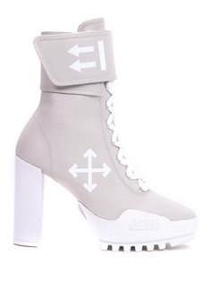 Ботильоны кожаные на платформе Off White