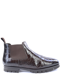 Ботинки-челси из кожи рептилии Santoni