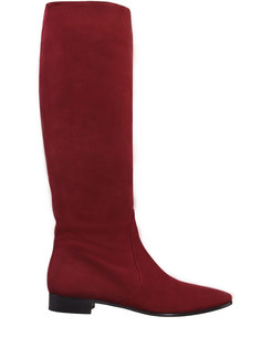 Замшевые сапоги 1W097F Бордовый Prada