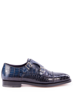 Туфли-монки из кожи крокодила Santoni