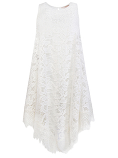 Хлопковая туника с кружевом Ermanno Scervino
