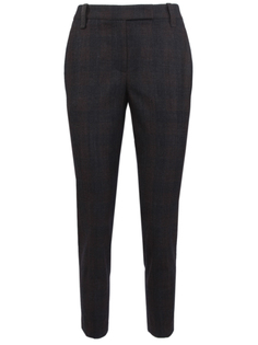 Зауженные брюки MA050P6061/графит/клетка Brunello Cucinelli