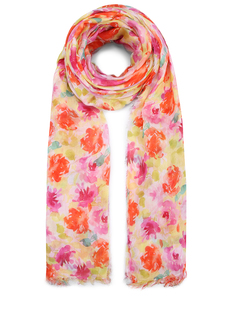 Легкий палантин с цветами 120% Lino