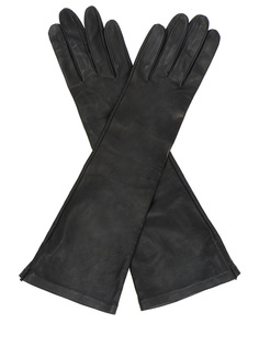 Перчатки удлиненные кожаные WL572001678/черные Jil Sander