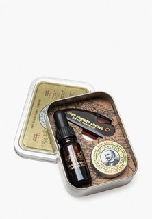 Набор для ухода за бородой Captain Fawcett Ricki Hall Booze & Baccy Grooming Survival Kit, Масло для бороды 10 мл; Воск для усов 15 мл; Расческа для усов