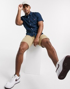 Синяя оксфордская рубашка с логотипом Levis-Темно-синий