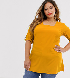 Блузка с квадратным вырезом AX Paris Plus-Желтый