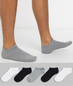 Набор из 5 пар однотонных невидимых носков ASOS DESIGN - Скидка-Мульти