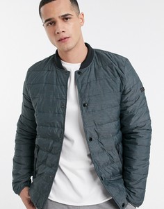Серая стеганая куртка Barbour International-Серый