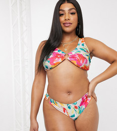 Бикини-топ с акварельным цветочным принтом Unique 21 Hero Plus-Мульти