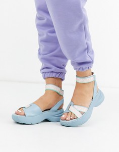 Синие сандалии на платформе с логотипом Juicy Couture-Синий
