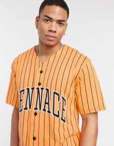 Оранжевая бейсбольная футболка в полоску с логотипом Mennace-Оранжевый